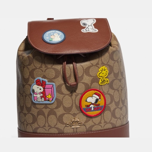 Coach Coach X Peanuts Dempsey Drawstring Backpack With Patches - Picture 3 of 6